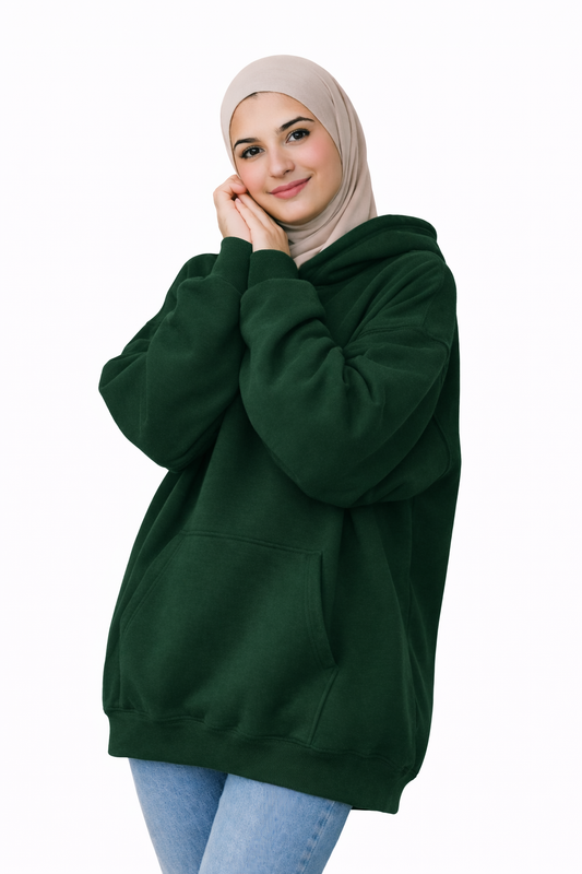 Dark Green Basic Hoodie